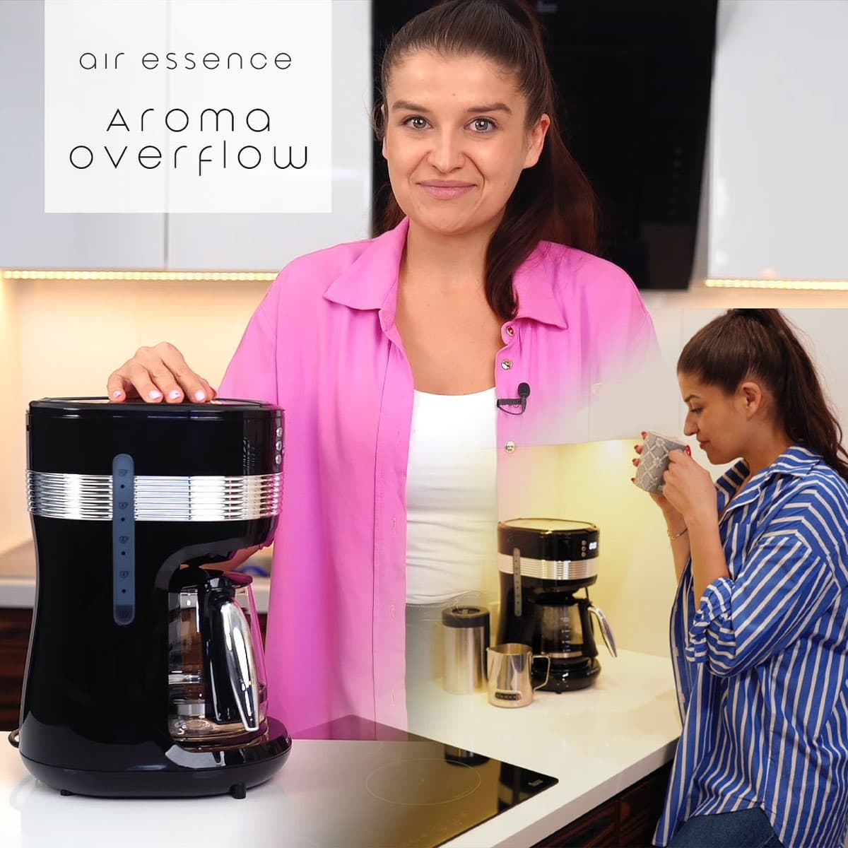 Крапельна кавоварка Aroma Overflow, 1,4 л, чорний