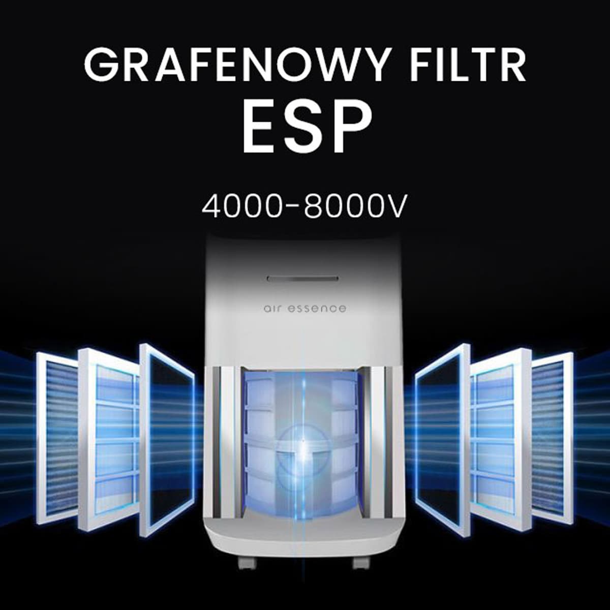 Графеновий очищувач повітря Eco Plasma LCD ESP Graphene, CADR 450 м³/год, білий